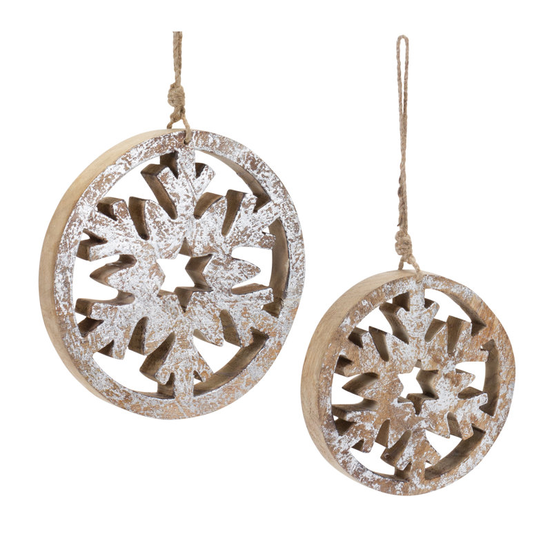 8'' Wood Snowflakes Holiday Shaped Ornament