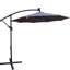 Parasol de terrasse extérieur de 3 m (10 pi) - Éclairage à DEL solaire, 8 baleines, étanche, avec manivelle et base en croix, pour jardin, terrasse ou piscine. Éclairage DEL intégré, étanche.-134738457-134738461