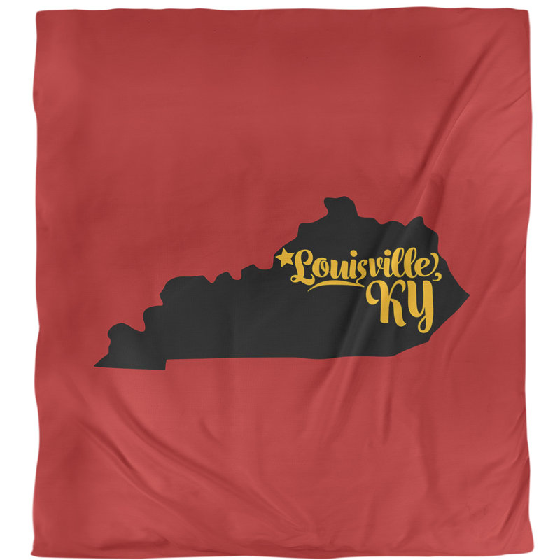 Housse de couette simple Kentucky Lexington, Polyester brossé, Bleu, Housse de couette pour très grand lit