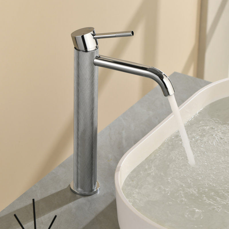 Bathroom Faucet Single Handle With Pop-up Drain & Water Hoses For Bathroom Vanity Faucet Vessel Sink Faucet, Chrome
