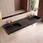 Lavabo de salle de bain mural à surface flottante avec drain dissimulé 72 po Juniper - Noir-1158740717-1158740705