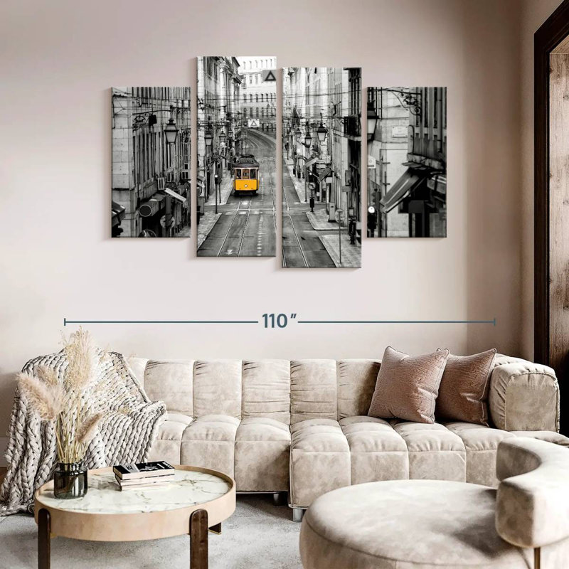 Reproduction d'art sur toile jaune, H 84 po x l 54 po x P 1,25 po