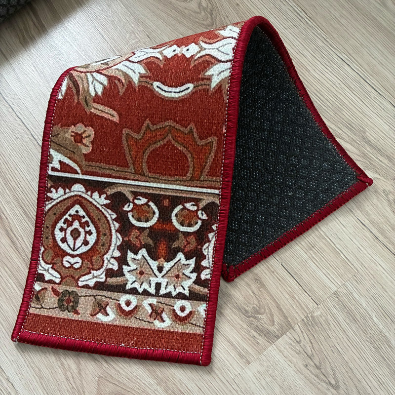 Tapis d'escalier rouge à taille basse en chenille personnalisé sur mesure, Rectangle 32 po x 7 po