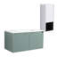 36" Floating Bathroom Vanity With Drop-Shaped Resin Sink And Side Cabinet & Soft Close Doors, 00212WHK-05836GGE Combination Cabinet(KD-Packing)