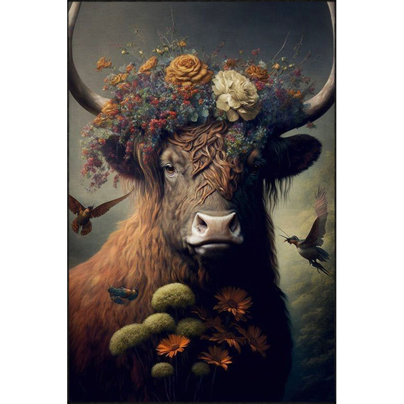 Tapis décoratif lavable Bull, Rectangle 5 pi 1 po x 7 pi 7 po