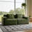 Green Corduroy 2-Seat Modular Loveseat Sofa - Boneless Cloud Sectional with Ultra-Deep Seat for Relaxation, Modern Aesthetic & Removable Decorative Throw Pillows, Suitable for Compact Living Spaces & Casual Gatherings-880055010-881707085