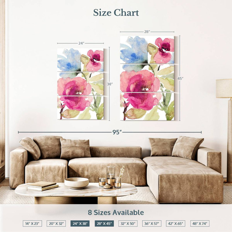 Avery Peaceful Florals I, 38" H x 24" W