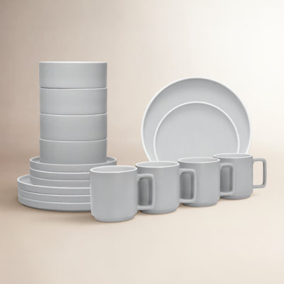 ColorTrio Porcelain Dinnerware Set - Service for 4
