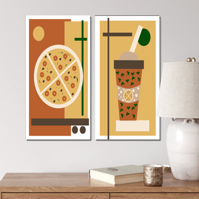 Retro Fast Food Illustration I - ensemble de 2 reproductions