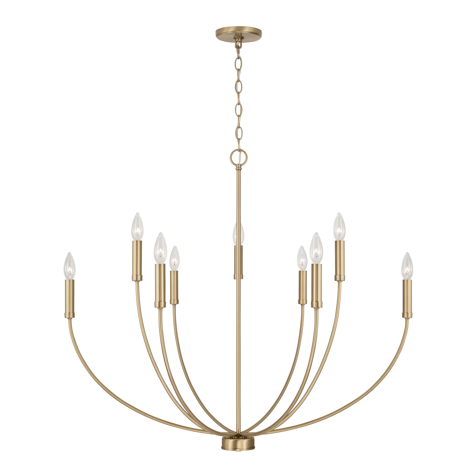 Ansley Dimmable Classic / Traditional Chandelier, Aged Brass, 9 Lights