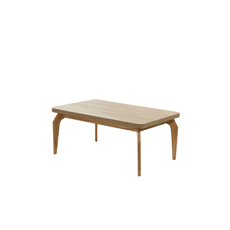 Table basse fabriquée à la main en teck massif avec finition naturelle