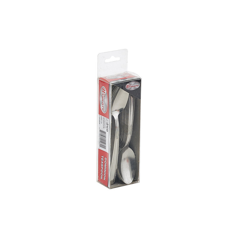 Winco Dominion Stainless-Steel Teaspoon, Standard Weight, 6" (12 Pack)