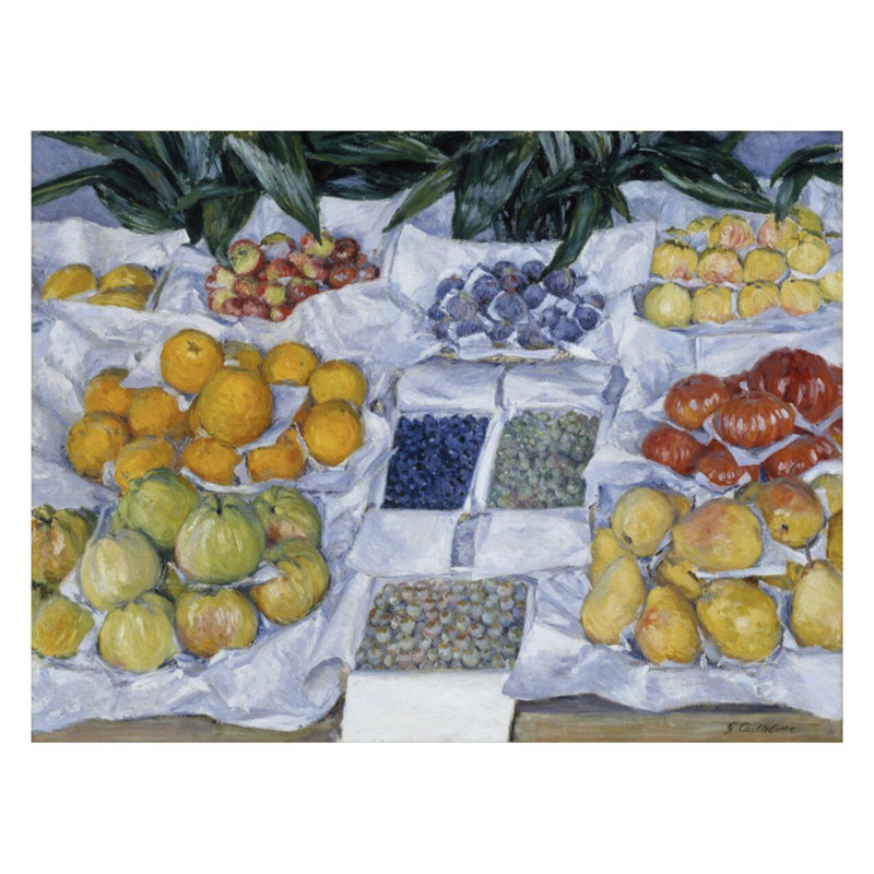«Fruit Exposed on a Stand» par Gustave Caillebotte - Impression giclée, H 22 po x l 28 po