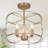 3-Light Drum Cage Frame Semi-Flush Mount Light