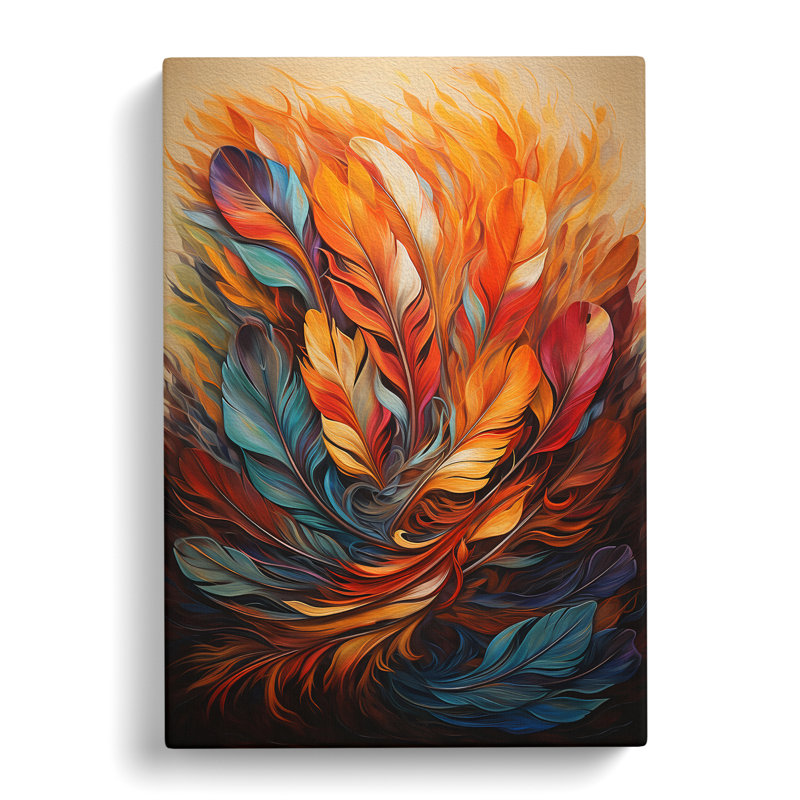 Feather Modern No.2 - Wrapped Canvas, 50cm H x 35cm W x 3cm D