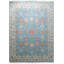 Tapis traditionnel en laine noué à la main bleu clair Keeley
