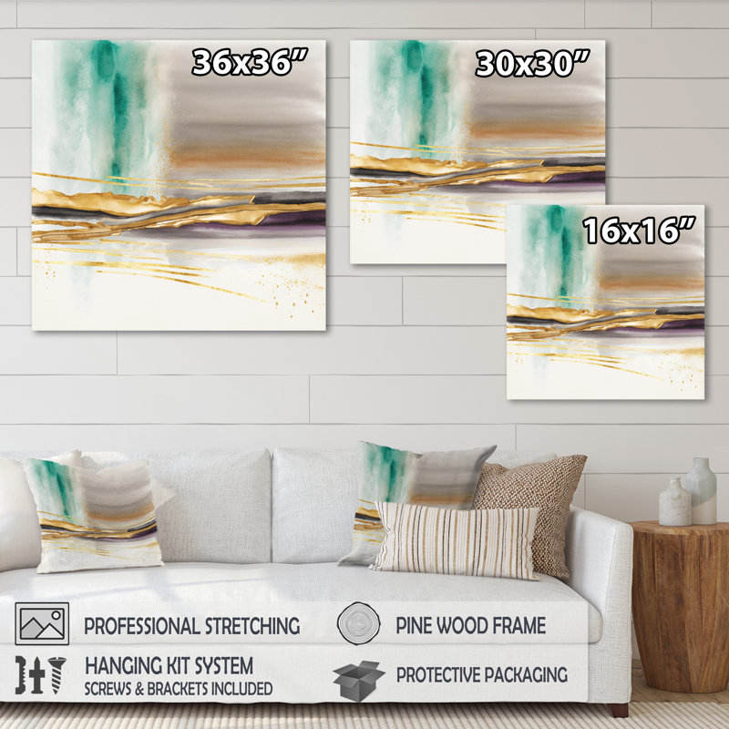 Golden Morning Glory IV - reproduction sur toile, H 36 po x l 36 po x P 1,5 po, Toile tendue