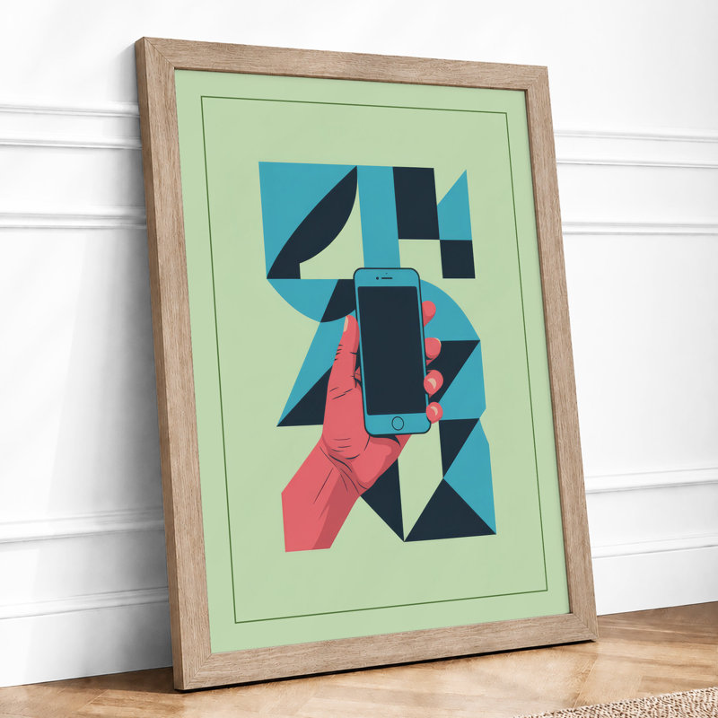 Digital Geometry Geometric - Print, A2 - 59.4 x 42.0 cm, Oak