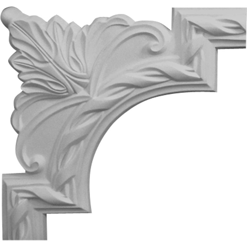 Moulure d'angle à panneau français Valeriano l 9 3/8 po x H 9 3/8 po