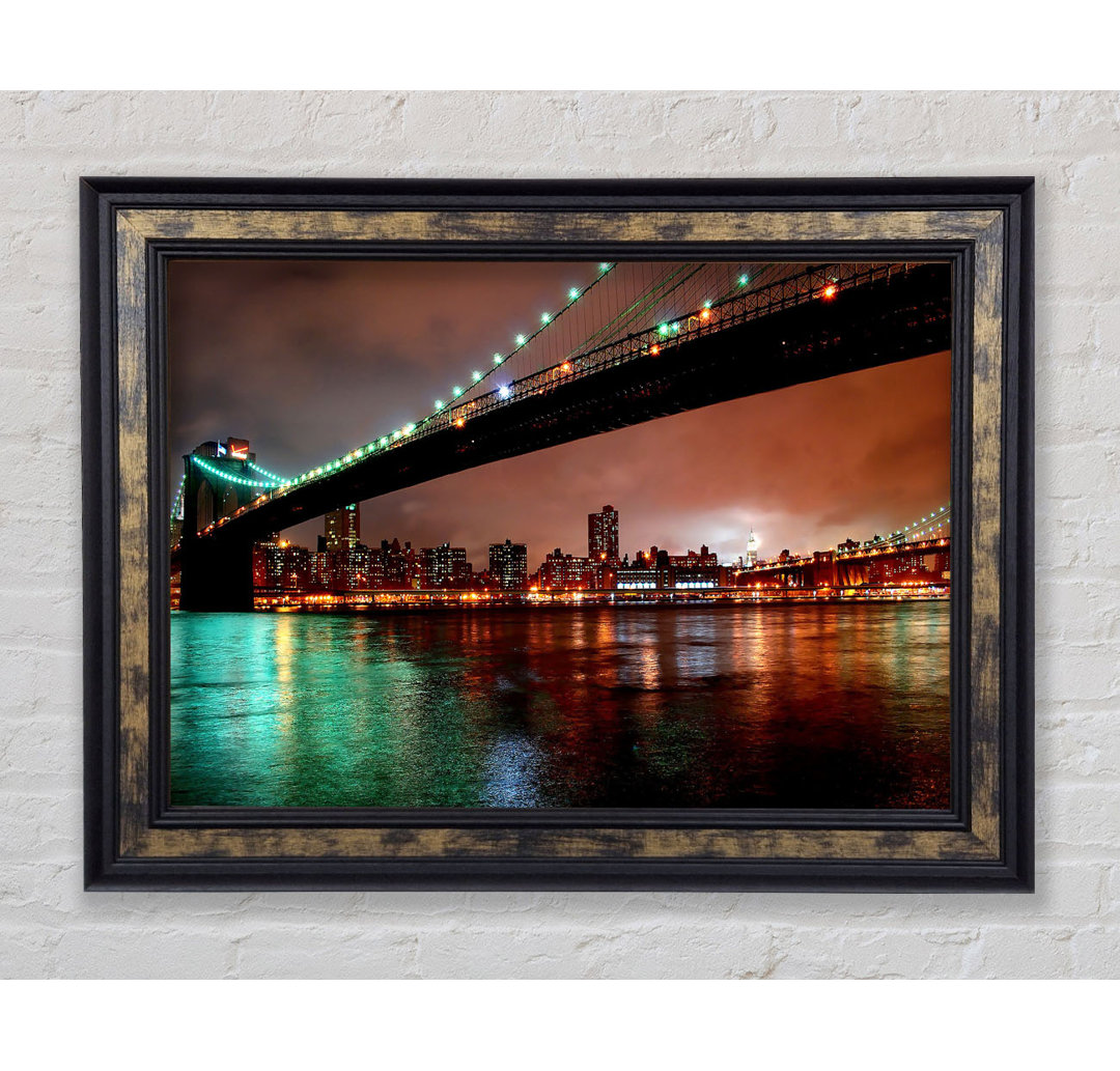 Brooklyn Bridge New York bei Nacht - Druck