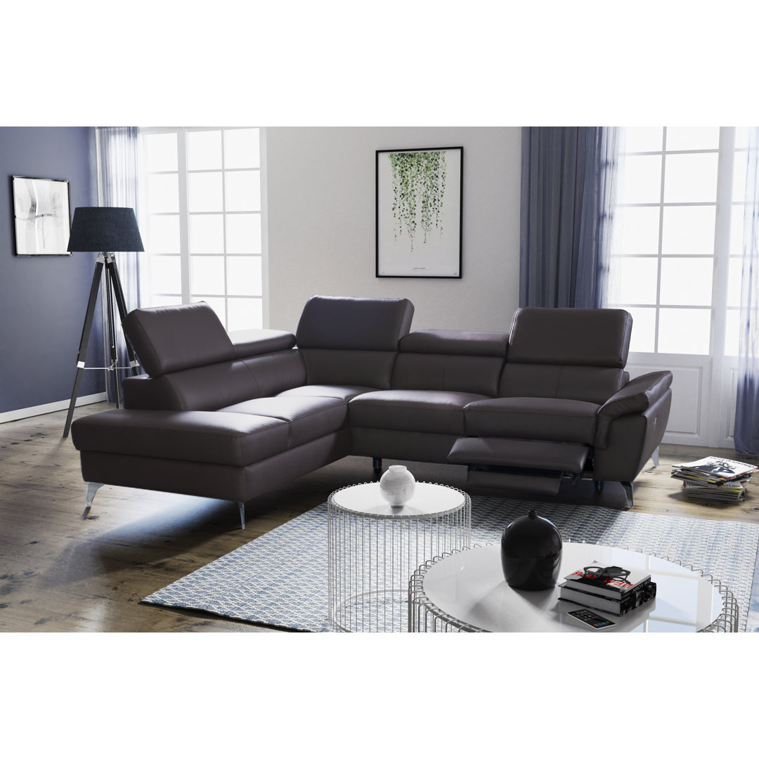 Ecksofa Manhattan aus Echtleder mit Relaxfunktion