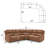 Kiall 110" W 3-Piece Vegan Leather Power Wall Reclining Sectional with Storage & Cup Holder-100824759
