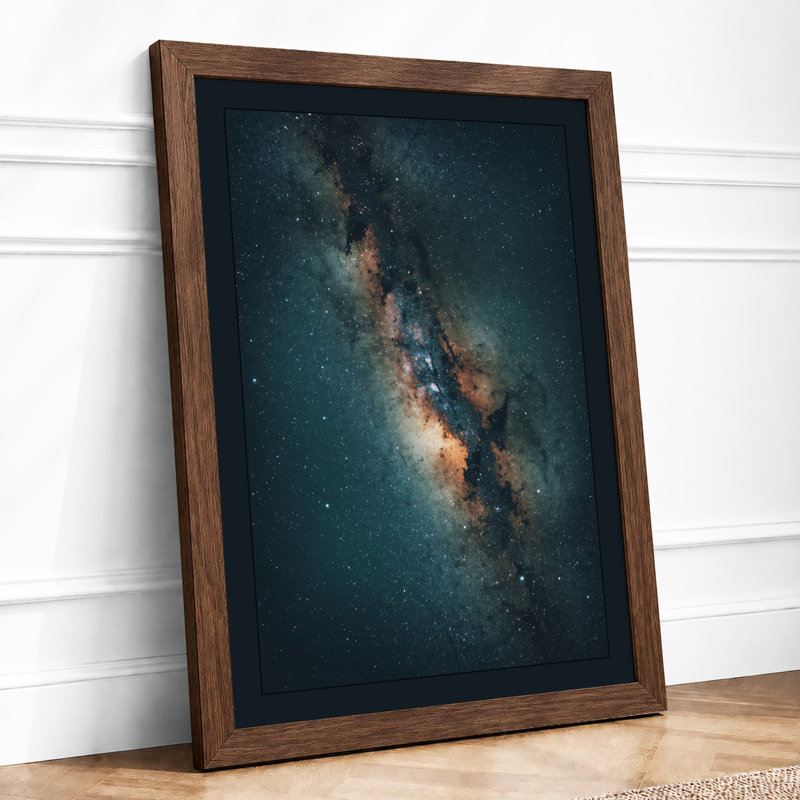 Galactic River Modern - Framed Print, Walnut, A4 - 29.7 x 21.0 cm