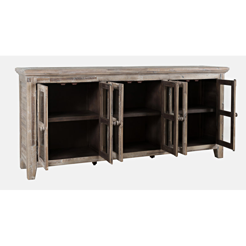 Buffet en bois d'acacia massif Knorr, Gris délavé