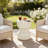 Waisted MGO Side Table with Travertine Finish-276701774