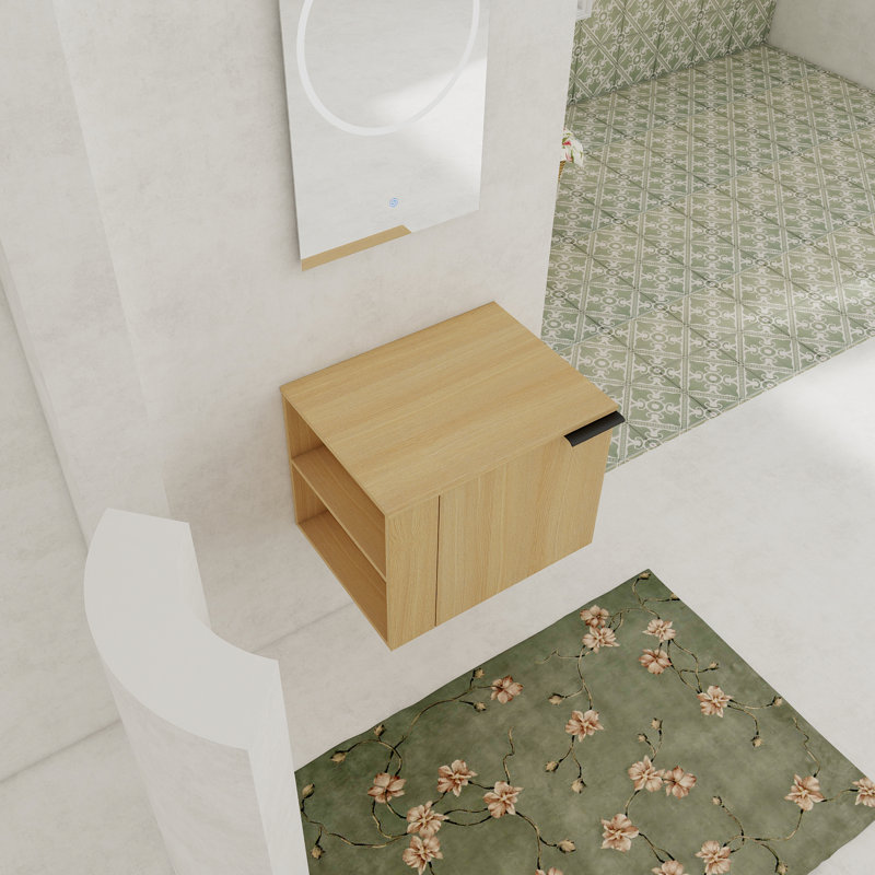 Ensemble de meuble-lavabo de salle de bain 24 po pour grand espace, ensemble d'armoires de salle de bain moderne, ensemble d'armoires de salle de bain sans lavabo, chêne (composable)