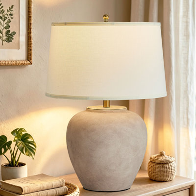 Lampe de table en céramique de 63,5 cm (25 po) de hauteur, lampe de chevet tactile à intensité variable avec ampoule E26 incluse