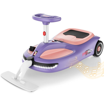 DEARAUTO 12V Electric Wiggle Car with Pedal, Ride on Toys for Kids with Cleaning Fun, Kids Car with Detachable Mop, Ride On Car with Mop, Cleaning Wiggle Car for Kids, Ages 3+, Indoor Outdoor