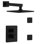 Vitrina Thermostatic Shower System with 2-Way Diverter, 8-Inch Rain Shower Head and Two Body Sprays, Valve Included