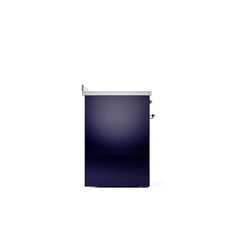 ILVE Nostalgie II Series 30 inch Induction Range with 4 Induction Elements (Solid Door), Midnight Blue/Copper