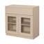 Armoire d'appoint moderne avec 2 portes en verre et tiroir, commode d'appoint multifonctionnelle avec grand rangement et tablette réglable-332504398-470345749