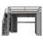 Full Loft Bed Frame with Built-In Wardrobe, Study Desk, Storage Shelves &  Lights, Space-Saving Design for Bedroom-Grey-1047738592