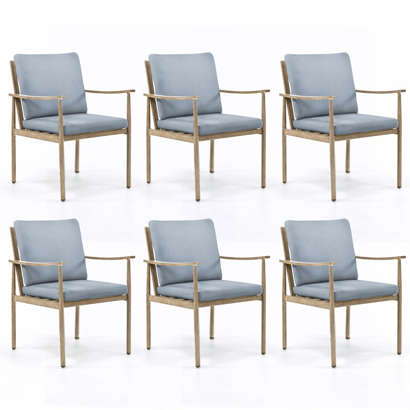 6 chaises de salle à manger avec coussins amovibles
