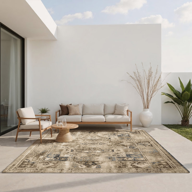 Tapis intérieur et extérieur Ancient Whisper, Rectangle 9 pi x 12 pi