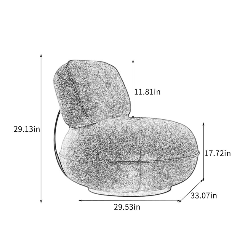 Chaise de loisir simple en chenille., Brun
