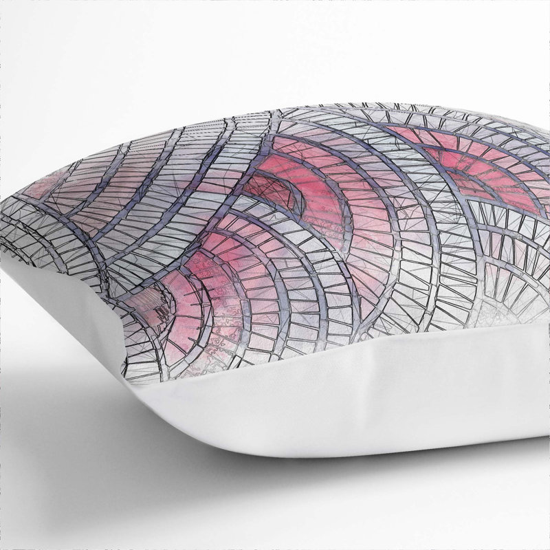 Mosaic Circles Cushion with Filling, 40cm H x 40cm W x 15cm D, White