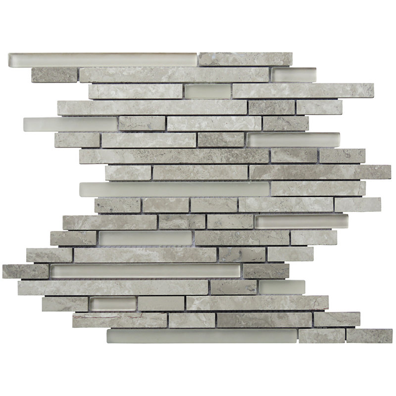 Carreau de mosaïque linéaire gris