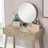 Contemporary Wood Vanity and Stool Set-1817994477