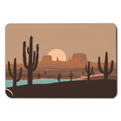 Desert Cactus Sunset Bath Mat, 16 X 24 Inches