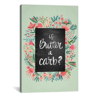 " Butter Carb Flowers Mint " Textual Art