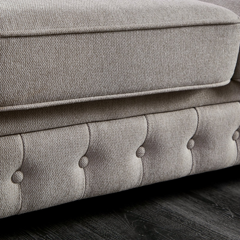 Canapé Chesterfield en tissu de lin