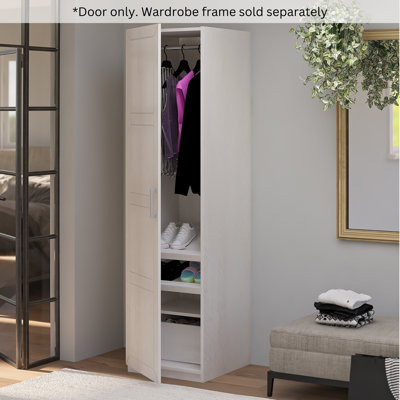  Ensemble de porte simple modulaire Perry Park pour porte de placard, finition ivoire