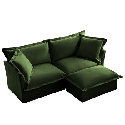 2 Seater Sectional Couch With Slipcover And , Chenille, Elegant Look, Comfortable Seat Slipcovered Detachable Cover, Seat, Modern Style