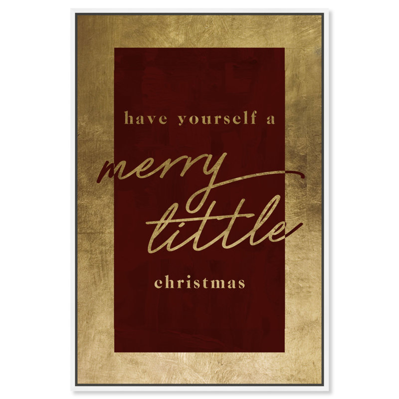 A Merry Little Christmas - reproduction d'art textuel sur toile, H 15 po x l 10 po, Cadre flottant blanc