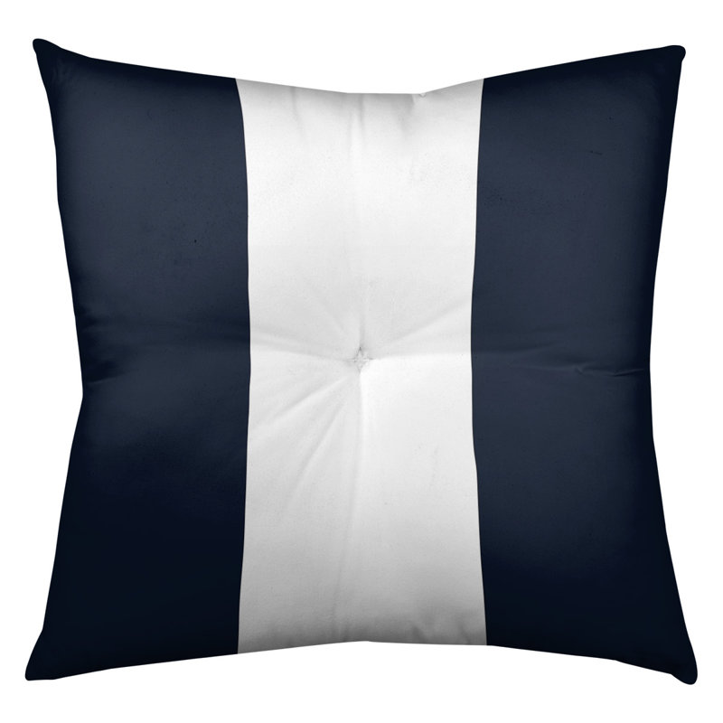  Coussin de sol touffeté, 26 po x 26 po, Bleu marine/blanc