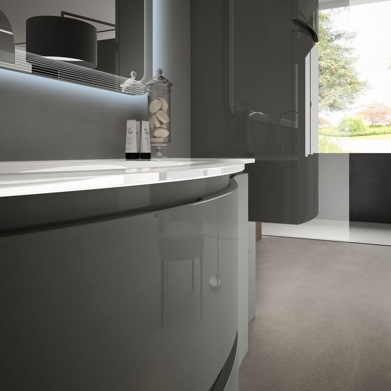 Base de meuble-lavabo simple mural 27,2 po Aigneis, Anthracite